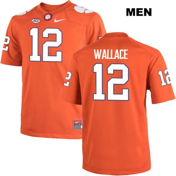 Men's Clemson Tigers #12 K'Von Wallace Stitched Orange Authentic Nike NCAA College Football Jersey LEQ3646DL